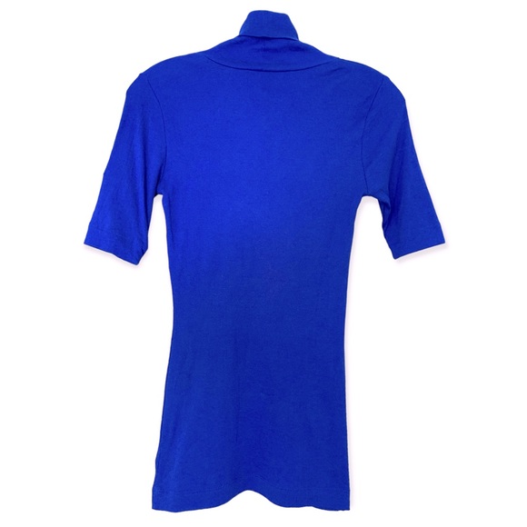 Mossimo | Modal Cotton Short Sleeve Rib Turtleneck Top Royal Blue Size XS - Picture 2 of 12